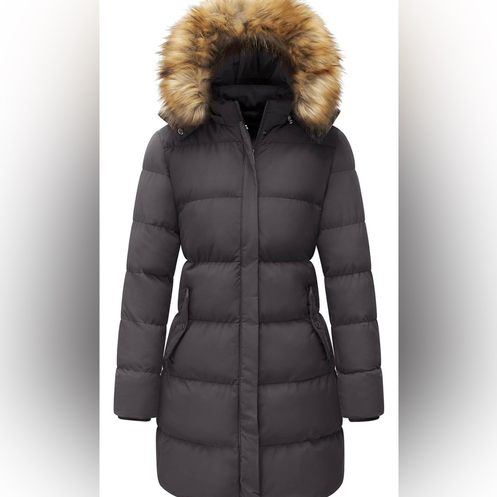 NWT WenVen Women's Puffer Coat with Faux Fur Hood Size XXL